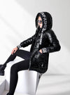 Fashion hooded puffer jacket Black