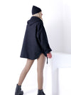 Leo detail Black hooded coat