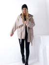 Leo detail Beige hooded coat