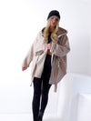 Leo detail Beige hooded coat