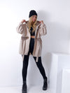 Leo detail Beige hooded coat