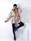 Leo detail Beige hooded coat