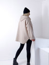 Leo detail Beige hooded coat