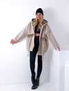 Leo detail Beige hooded coat