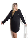 Diamond detail long sleeve dress Black