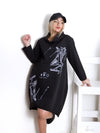 Printed jumper dress Black