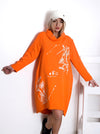 Printed jumper dress Orange