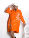 Printed jumper dress Orange