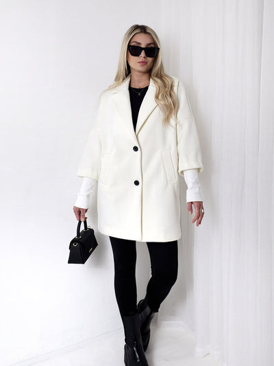 Mia Cream sleeve detail coat