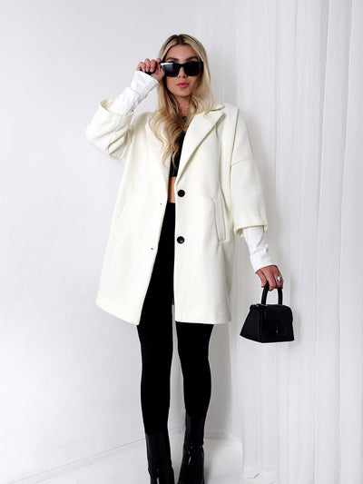 Mia Cream sleeve detail coat