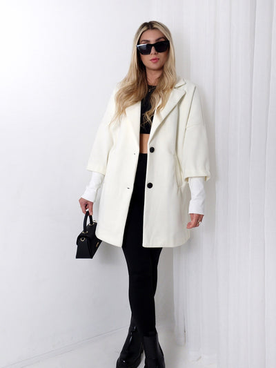 Mia Cream sleeve detail coat