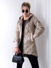 Jasmine hooded quilted coat Beige