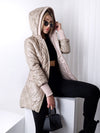 Jasmine hooded quilted coat Beige