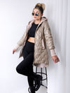 Jasmine hooded quilted coat Beige