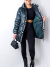 Caroline hooded puffer coat Green