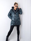 Caroline hooded puffer coat Green