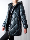 Caroline hooded puffer coat Green