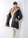 Jasmine hooded quilted coat Black