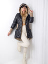 Jasmine hooded quilted coat Black