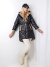 Jasmine hooded quilted coat Black