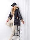 Jasmine hooded quilted coat Black