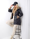 Jasmine hooded quilted coat Black