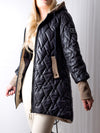 Jasmine hooded quilted coat Black