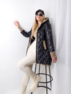 Jasmine hooded quilted coat Black