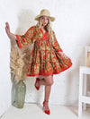 Adele V neck Printed dress Russet