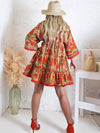 Adele V neck Printed dress Russet