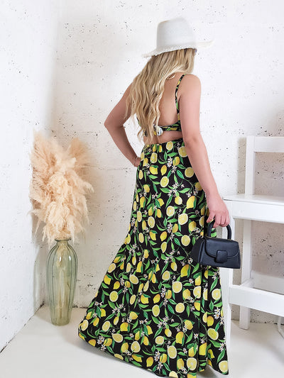 Alba Strappy Maxi dress Black
