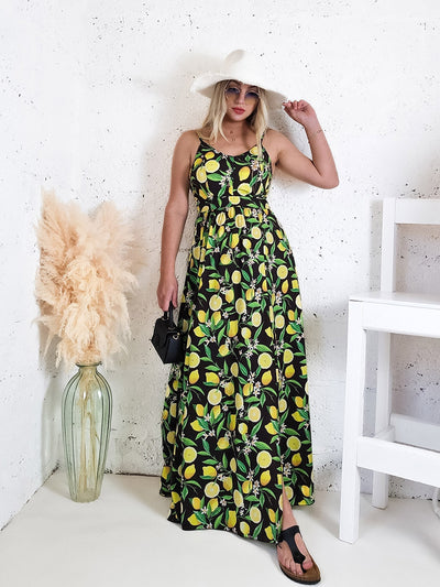 Alba Strappy Maxi dress Black