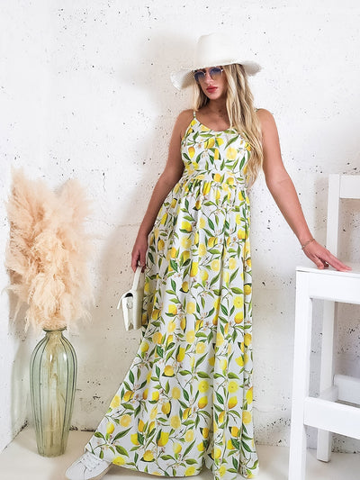 Alba Strappy Maxi dress White