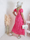 Ailyn Puff sleeve floral Maxi dress Fuchsia