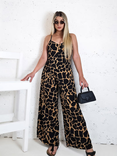 Arya printed jumpsuit Brown