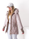 Sabrina hooded quilted coat Blush