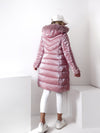 Pink high shine Faux fur hoodie padded coat