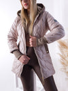 Jasmine hooded quilted coat Blush