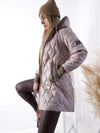 Jasmine hooded quilted coat Blush