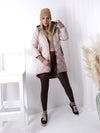 Jasmine hooded quilted coat Blush