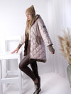 Jasmine hooded quilted coat Blush