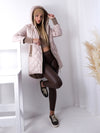 Jasmine hooded quilted coat Blush