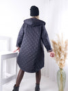 Leo Oversize Quilted hooded jacket Black