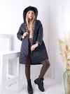 Leo Oversize Quilted hooded jacket Black