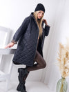 Leo Oversize Quilted hooded jacket Black