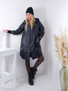 Lili Oversize Quilted hooded jacket Black