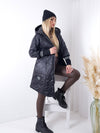 Lili Oversize Quilted hooded jacket Black