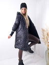 Lili Oversize Quilted hooded jacket Black