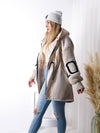 Love Beige tie waist hooded coat