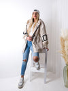 Love Beige tie waist hooded coat